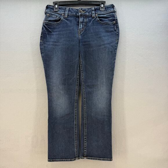 Silver Jeans Denim - Silver Jeans Women's 31 (12) Dark Blue Suki Capri Preppy Normcore Classic Capri